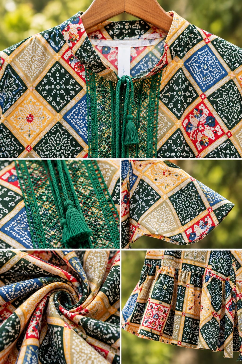 Multicolor Ethnic Printed Flared Kurti Top - Image 4