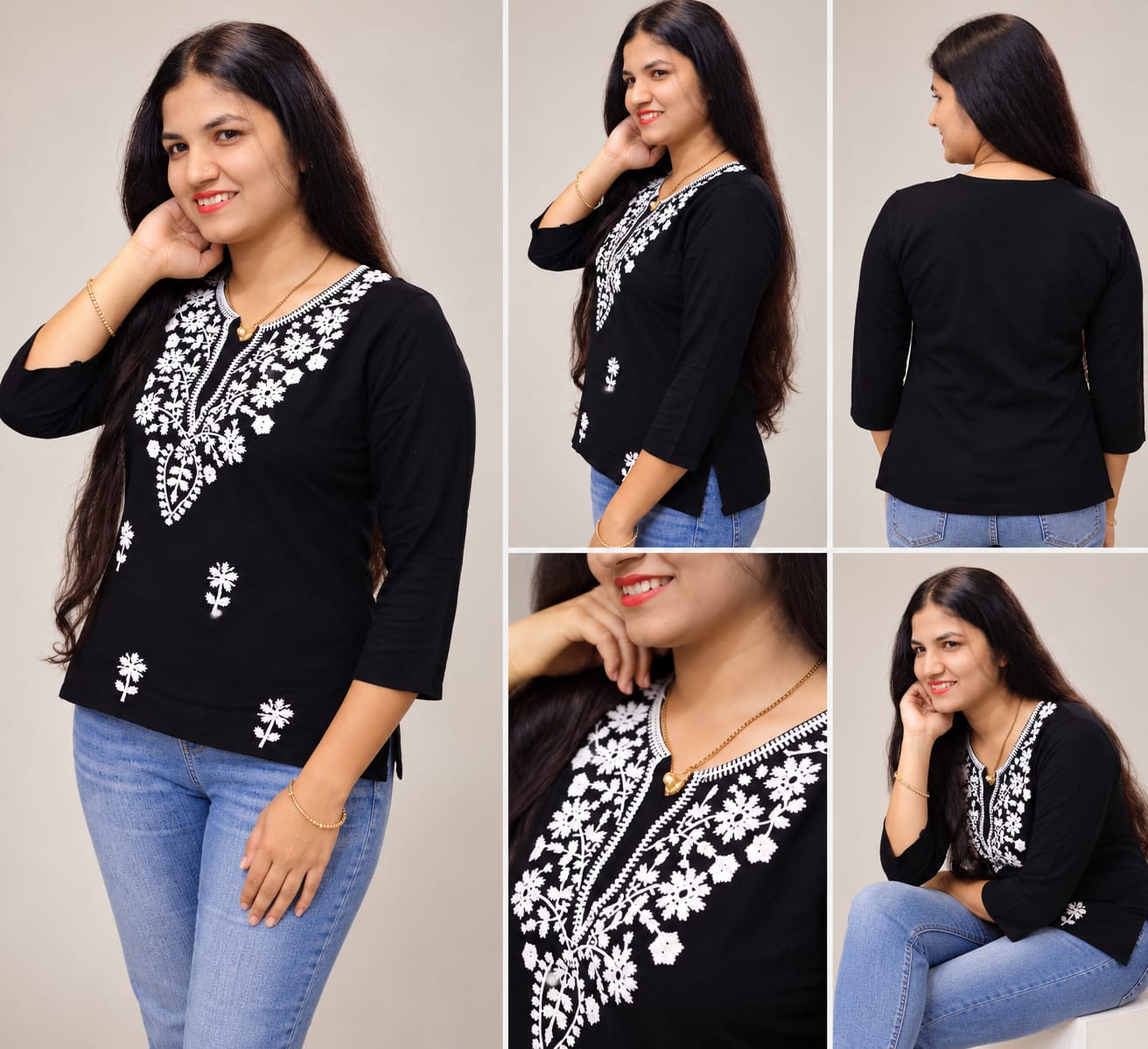 Midnight Bloom Embroidered Tunic - Image 5